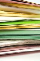 Stack of practices to be processed in the office photo