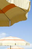 two lounge chairs under an umbrella photo