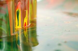 a close up of two tubes with paint on them photo