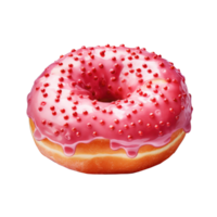 Strawberry donut isolated png