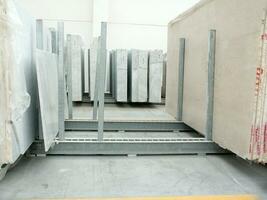 storage of marble slabs ready for processing photo
