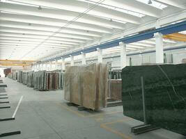 storage of marble slabs ready for processing photo