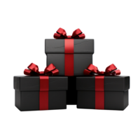 Black gift boxes isolated. png