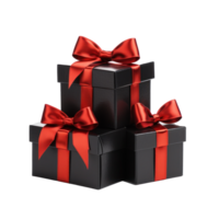 Black gift boxes isolated. png