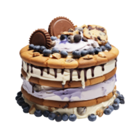 cioccolato torta con frutti di bosco isolato png