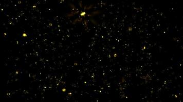 astratto ciclo continuo movimento splendente oro stelle particelle animazione video