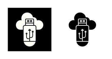 icono de vector de nube usb