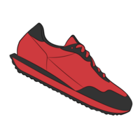 Red Sneaker Design Side View Shoes Pair png