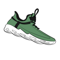 Green Sneaker Design Side View Shoes Pair png