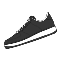 Black Sneaker Design Side View Shoes Pair png