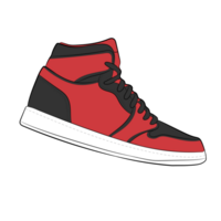 Red Sneaker Design Side View Shoes Pair png