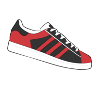 Red Sneaker Design Side View Shoes Pair png