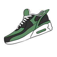 Green Sneaker Design Side View Shoes Pair png