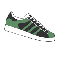 Green Sneaker Design Side View Shoes Pair png