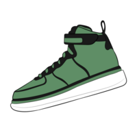 Green Sneaker Design Side View Shoes Pair png