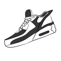 Black Sneaker Design Side View Shoes Pair png