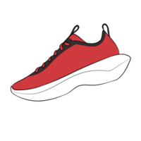 Red Sneaker Design Side View Shoes Pair png