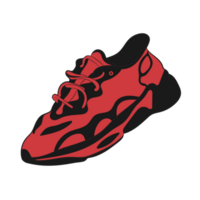 rouge baskets conception côté vue des chaussures paire png