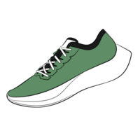 Green Sneaker Design Side View Shoes Pair png