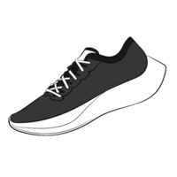 Black Sneaker Design Side View Shoes Pair png