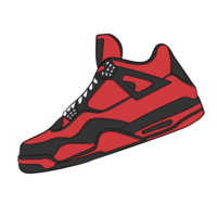 Red Sneaker Design Side View Shoes Pair png