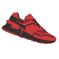 Red Sneaker Design Side View Shoes Pair png