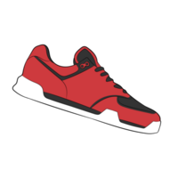 Red Sneaker Design Side View Shoes Pair png