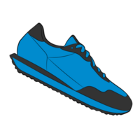 Blue Sneaker Design Side View Shoes Pair png