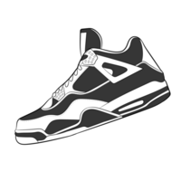Black Sneaker Design Side View Shoes Pair png