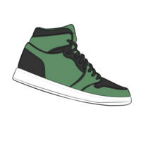 Green Sneaker Design Side View Shoes Pair png