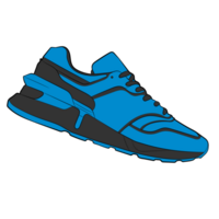 Blue Sneaker Design Side View Shoes Pair png