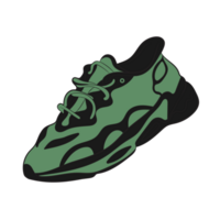 Green Sneaker Design Side View Shoes Pair png