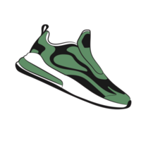 Green Sneaker Design Side View Shoes Pair png