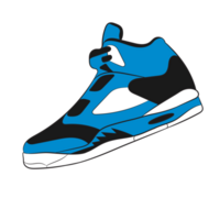 Blue Sneaker Design Side View Shoes Pair png