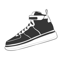 negro zapatilla de deporte diseño lado ver Zapatos par png