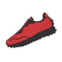 Red Sneaker Design Side View Shoes Pair png