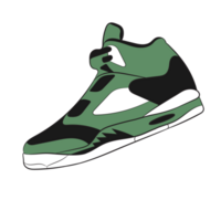 vert baskets conception côté vue des chaussures paire png