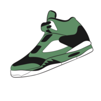 Green Sneaker Design Side View Shoes Pair png