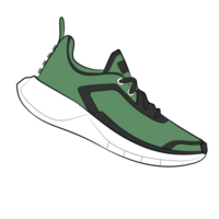 Grün Sneaker Design Seite Aussicht Schuhe Paar png