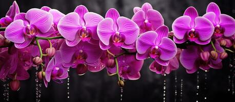 The Phalaenopsis orchid, also known as the Beautiful Pink Orchid, is found in gardens photo