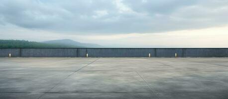 Empty parking lot with available advertising space photo