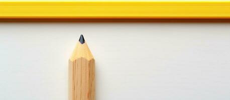 A minimalist template with copy space featuring a close-up, top view macro photo of a wooden yellow