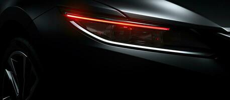 Copy Space is available to provide detailed information on one of the modern car's LED headlights, photo