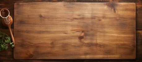Old wood cutting board mockup with a vintage chopping board background, a rustic napkin, and photo