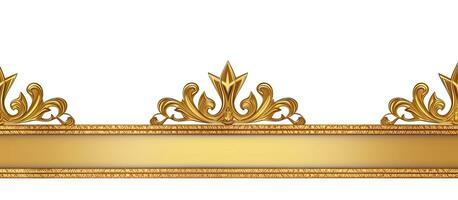 A golden frame with a kings crown carved into it, set against a white background, with empty photo