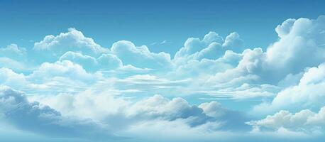 Background with blue sky, clouds, and space for text. photo