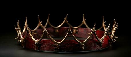 The top view of a crown of thorns with empty space available for copying. photo