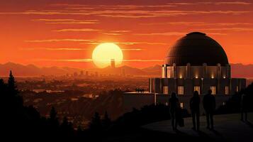 Griffith Observatory sunset in LA photo