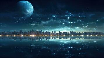 ciudad luces en planeta tierra a noche foto