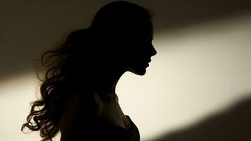 Shadow of a woman on a smooth surface from the side photo